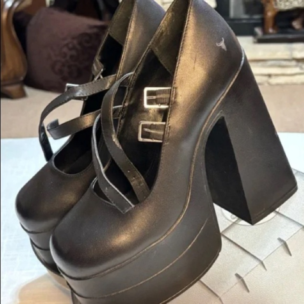 Windsor Smith Black Platform Heels